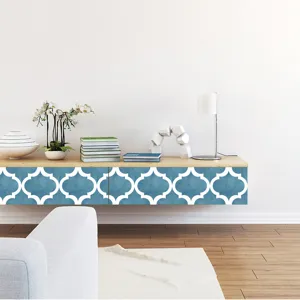 Blue moroccan tile sticker detail view for furniture and wall decoration home decor