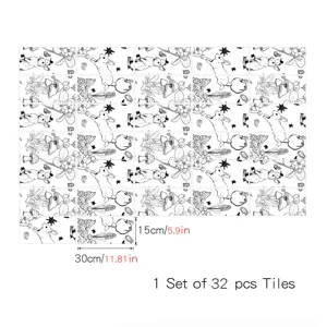 Adesivi per piastrelle in stile francese set da 32 pezzi, 30x15cm adesivi murali decorativi.