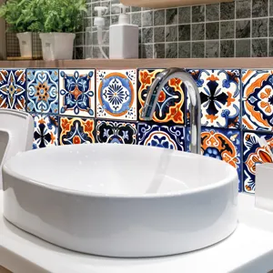 Moroccan style tile stickers wall decor self adhesive waterproof bathroom kitchen details
