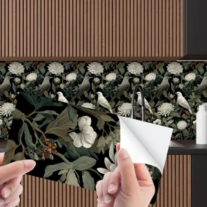 Adesivo per piastrelle adesivo francese impermeabile floreale vintage per decorazione.