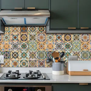 Moroccan tile wall sticker, waterproof self-adhesive splashback for kitchen decor