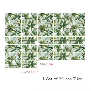 Set di 32 adesivi per piastrelle botaniche francesi, decorazione murale per cucina.