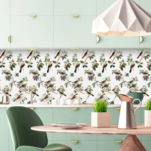 Adesivo per piastrelle da cucina con motivo uccelli vintage carta da parati decor
