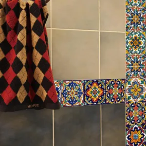 Moroccan style tile stickers for wall decoration home interior peel and stick waterproof decals.