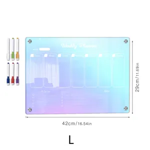 Acrylic weekly planner dry erase board with markers magnetic calendar for fridge organization