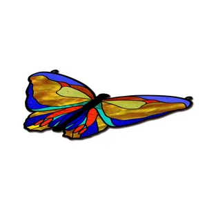 Stained glass style butterfly acrylic hanging ornament colorful window wall decor pendant