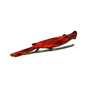 Cardinal bird acrylic hanging ornament detail view showcasing vibrant stained glass art.