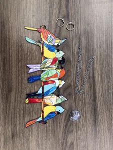 Acrylic stained bird window hanging suncatcher with chain hook home decor gift panel