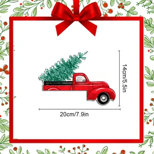 Christmas wooden switch sticker door corner decoration vintage red truck design 20x14cm