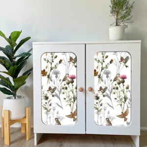 Adesivo decorativo per mobili botanico di uccelli per anta di armadio e ristrutturazione