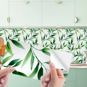 Adesivo per piastrelle a foglia verde sticker murale autoadesivo per arredamento cucina