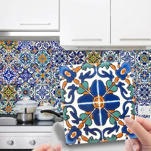 Moroccan style tile sticker waterproof self-adhesive kitchen and wall decor detail view