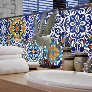 Moroccan style waterproof wall tile stickers for bathroom and kitchen home decoration