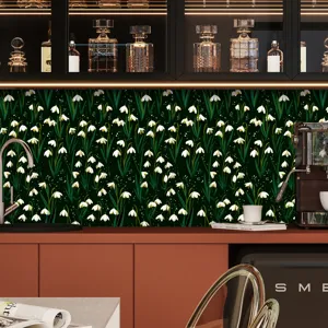 Adesivo per piastrelle floreale verde in stile francese per paraschizzi cucina