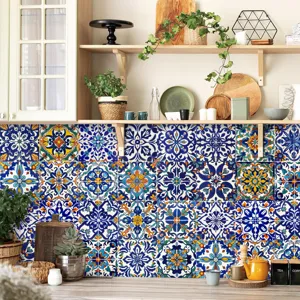 Moroccan style tile stickers waterproof peel and stick backsplash kitchen wall decor piece