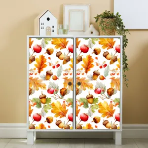 Adesivo per mobili con foglie autunnali impermeabile carta da parati decorativa stile