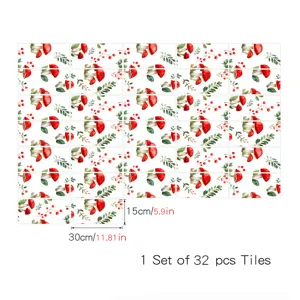 Adesivi per piastrelle con fungo acquerello stile francese decorazione cucina 32pz.