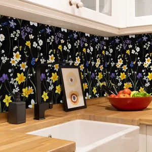 Adesivo piastrella floreale adesivo murale decorativo per cucina casa vista dettaglio.