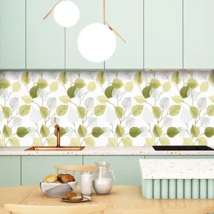 Adesivo per piastrelle adesivo con motivo a foglie stile francese cucina camera da letto.