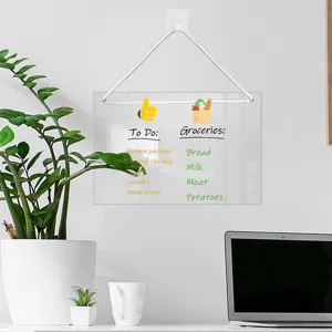 Clear acrylic hanging dry erase board memo daily planner with to-do list for office home