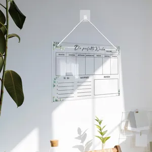 Clear acrylic weekly planner board wall hanging memo calendar for office home decor organization 1pc