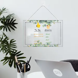 Clear acrylic hanging dry erase board weekly planner memo board for office and home use