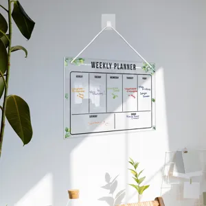Clear acrylic weekly planner board hanging message board for daily home organization