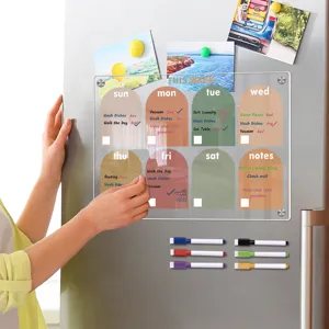 Transparente Acryl Magnetische Wochenplaner Kalender Tafel Für Kühlschrank Trocken Abwischbare Memo Tafel Mit Whiteboard Stiften Büro