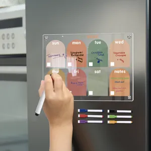 Transparenter Acryl Magnetischer Wochenplaner Kalender für Kühlschrank mit Stiften