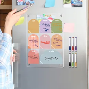 Transparente Acryl Magnetische Wochenplaner Tafel für Kühlschrank mit Markern und Radierer
