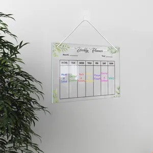 Acrylic hanging weekly planner message board for home office daily memo and schedule organization