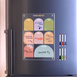 Transparente Acryl Magnet Wochenplaner Kalendertafel mit Stiften für Kühlschrank Organisation.