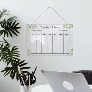 Acrylic weekly planner board wall hanging memo board clear calendar for home office decor use