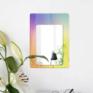 Autocollant mural miroir acrylique iridescent, miroir décoratif double couche pour mur.