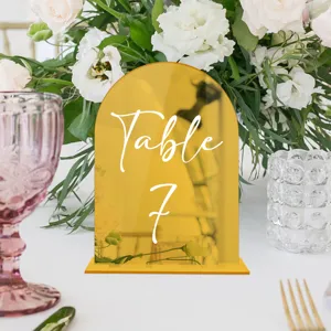 Gold Arch Acrylic Table Number Sign Blank Wedding Table Card Acrylic Sign for Event Decor