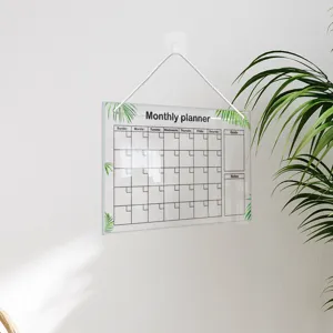 Acrylic hanging monthly planner calendar board erasable memo board for wall decor.