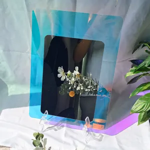 Miroir mural décoratif en acrylique iridescent, double couche design irrégulier pour deco.