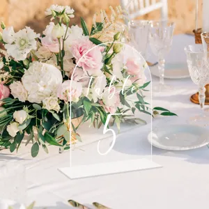 Clear acrylic arch table sign DIY wedding table number blank desktop ornament decoration