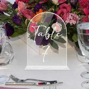 Clear Acrylic Table Number Arch Sign Wedding Tabletop Centerpiece Decorate Place Card
