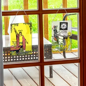 Tarot card window hanging suncatcher panel acrylic home decor spiritual wall art gift