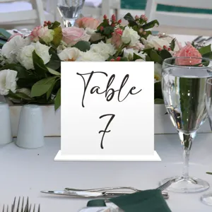 Letrero de número de mesa de acrílico para boda, soporte de tarjeta de lugar fiesta 85