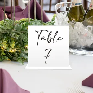 Letrero de número de mesa de acrílico para bodas, decoración de tarjeta de lugar DIY.