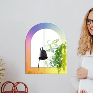 Miroir mural en acrylique arc-en-ciel autocollant décoratif pour décoration de maison