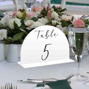 Letrero de numero de mesa de arco acrilico decoracion de escritorio de boda DIY