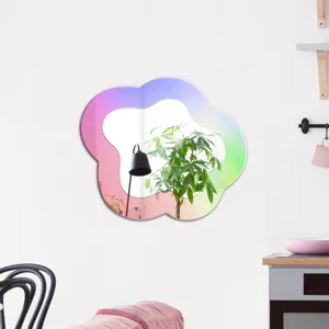 Autocollant mural miroir acrylique iridescent irrégulier coloré déco maison surface design