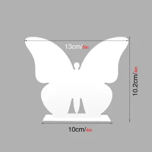 Soporte de tarjeta de mesa mariposa acrilico blanco decoración boda 13x10cm