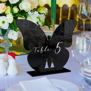 Acrilico mariposa numero de mesa para boda decoracion escritorio soporte exhibicion