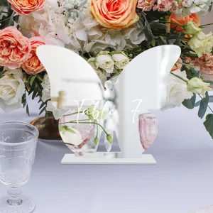 Numero de mesa espejo mariposa de acrilico para la decoracion de fiesta de bodas
