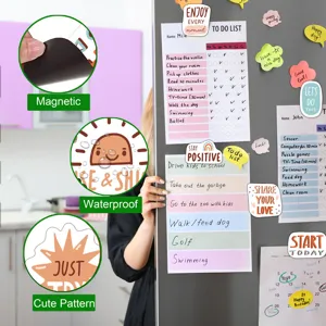 Magnetischer Kühlschrank Notizblock To Do Liste Boho süßer Magnet Kalender Aufkleber