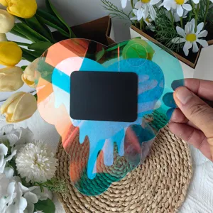 Miroir de casier iridescent en forme de cœur miroir magnétique acrylique pour école
